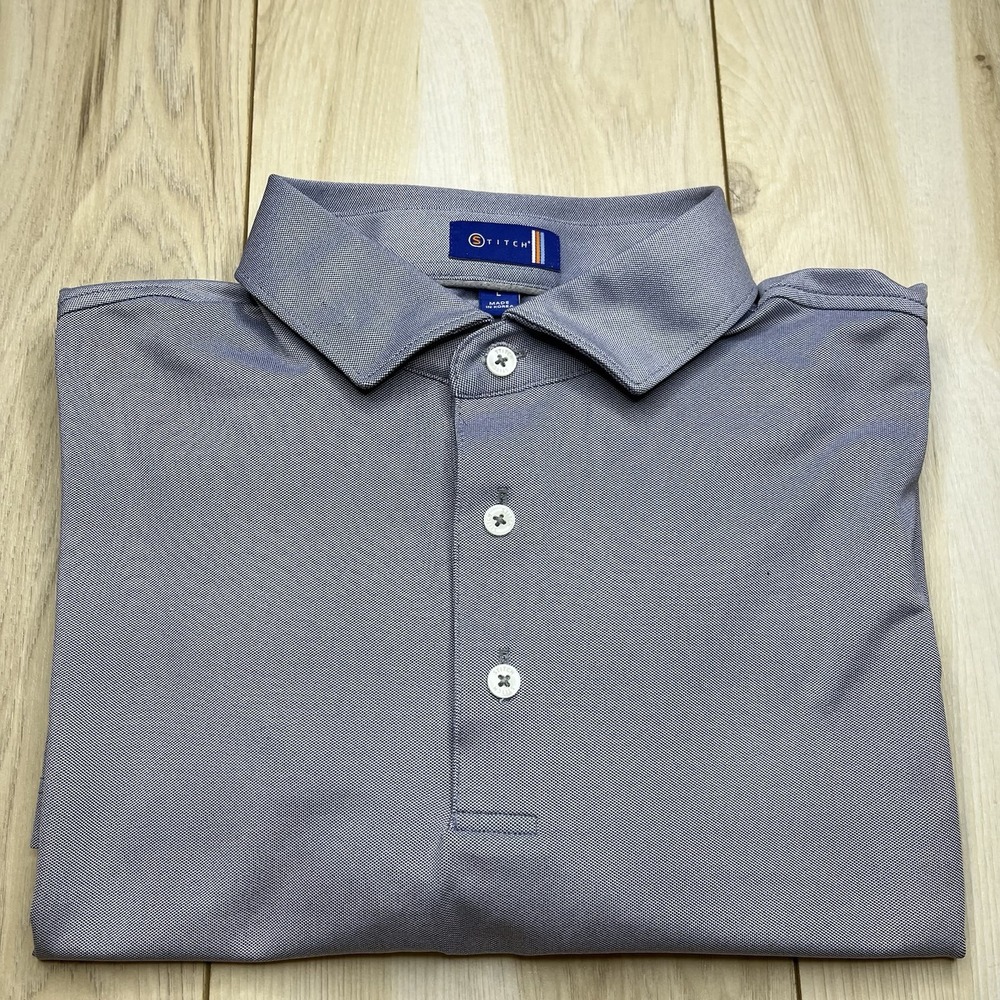 Stitch Performance S/S Golf Polo Shirt BOSTON TPG Gray Mens Size L Large